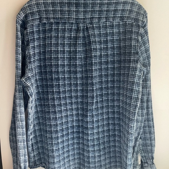 32 BARBLUES Men's Blue Plaid Shirt SIZE M - Picture 3 of 16